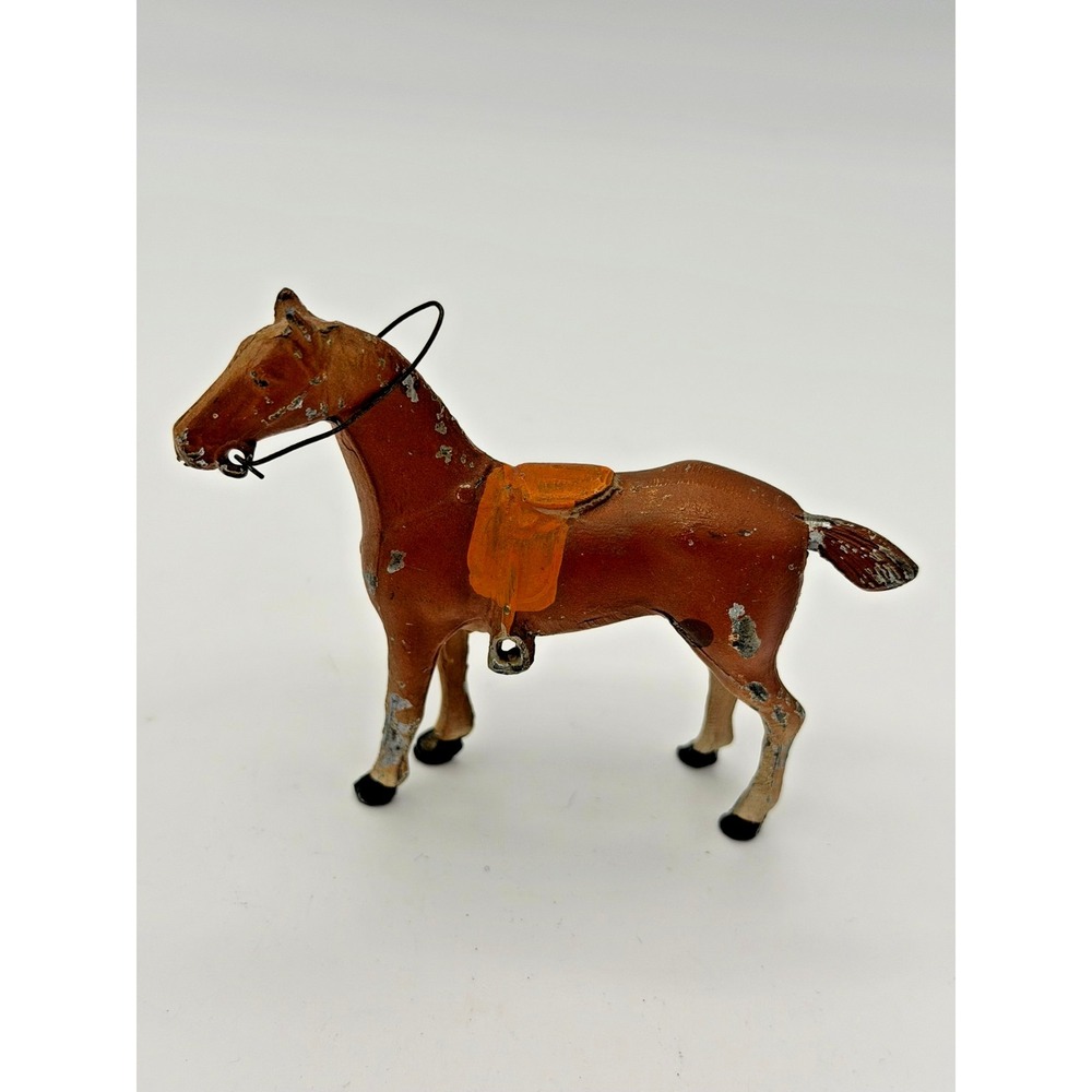Vintage Cast Toy Horse Western Saddle Figure Made in USA Miniature Farm Animal